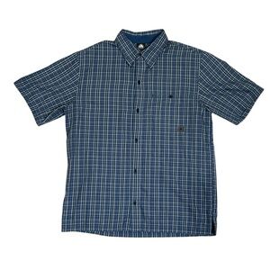 Vintage Nike ACG Dri-Fit Men’s M Blue Plaid Short Sleeve Button Shirt